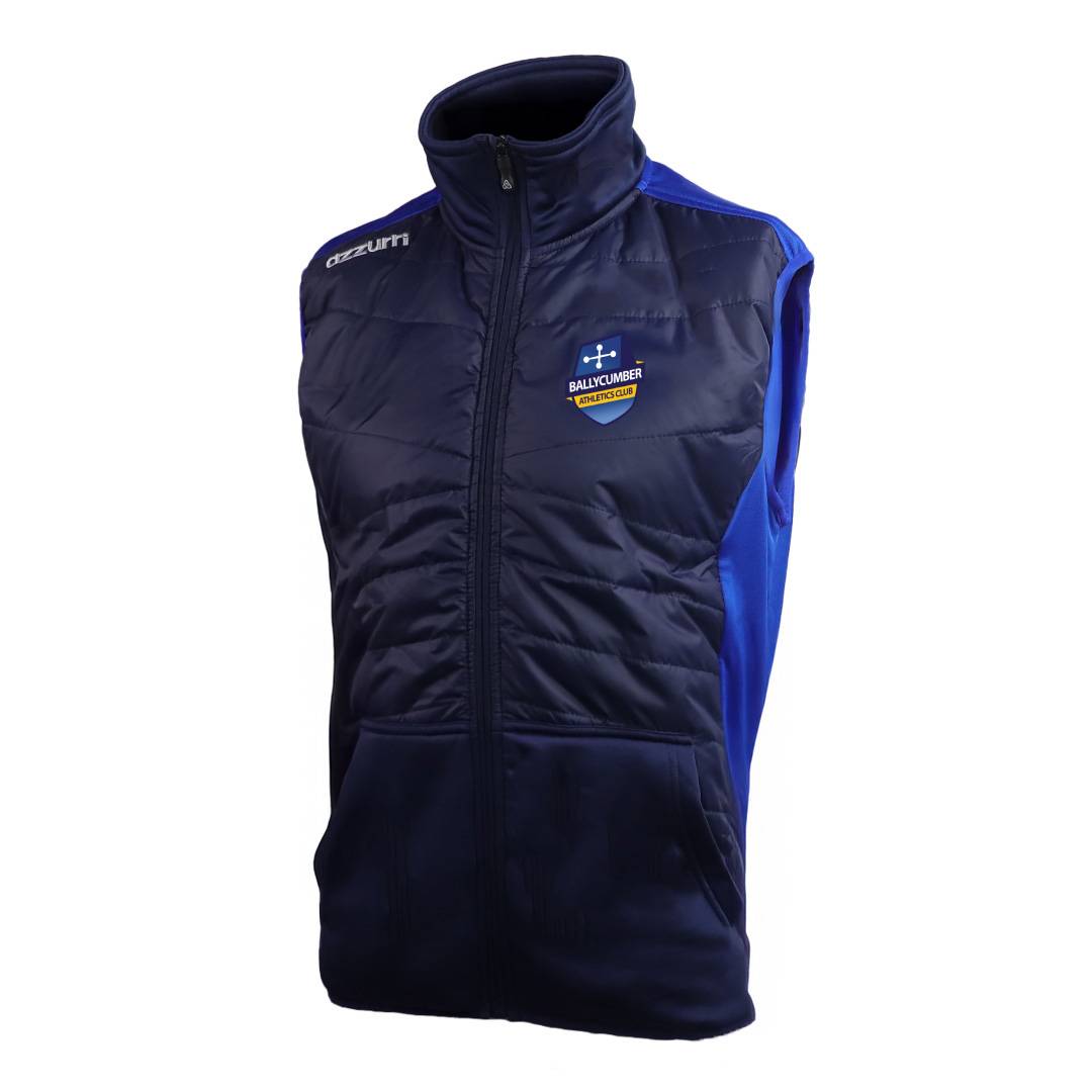 Ballycumber Athletics Club Offaly Ezra Hybrid Gilet Navy/Royal Honey Comb