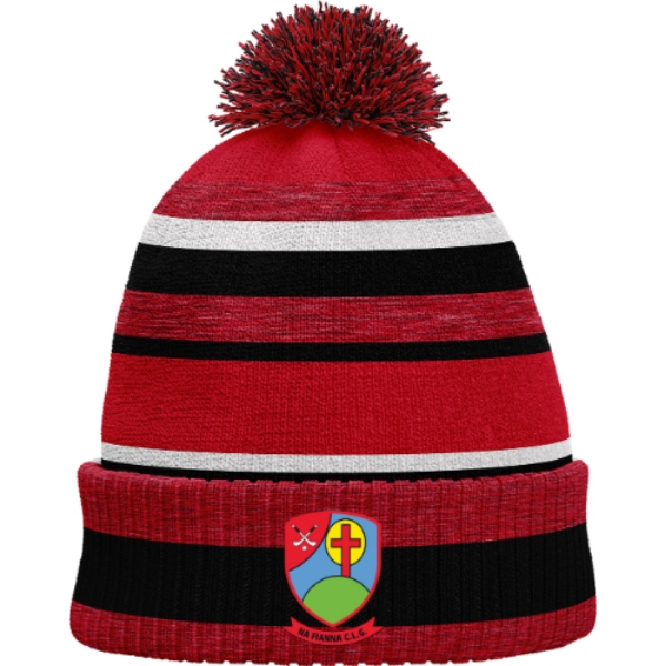 Picture of Na Fianna Hurling Club Bobble Hat Red Melange-Black-White
