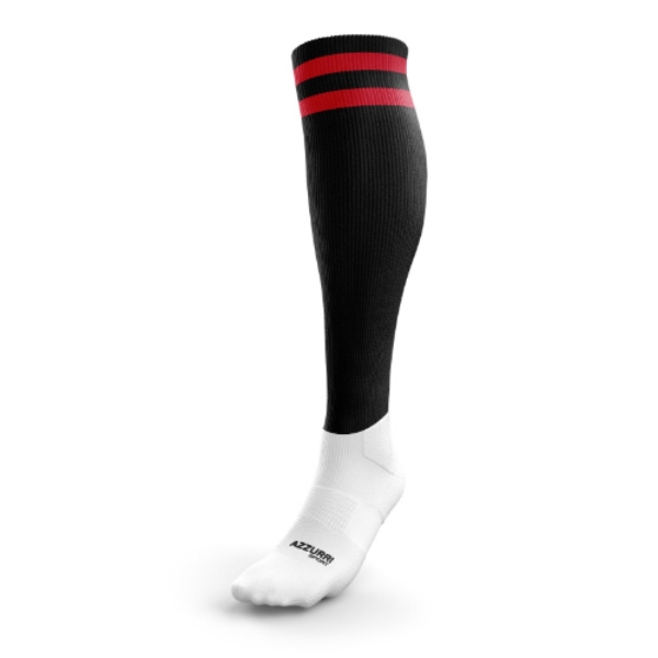 Picture of abbesydie afc kids 2 stripe sock Black-Red