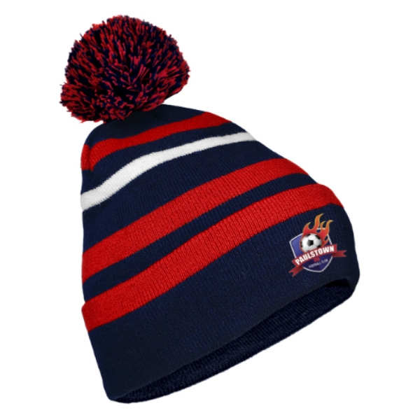 Picture of Paulstown FC Bobble Hat Navy-Red-White