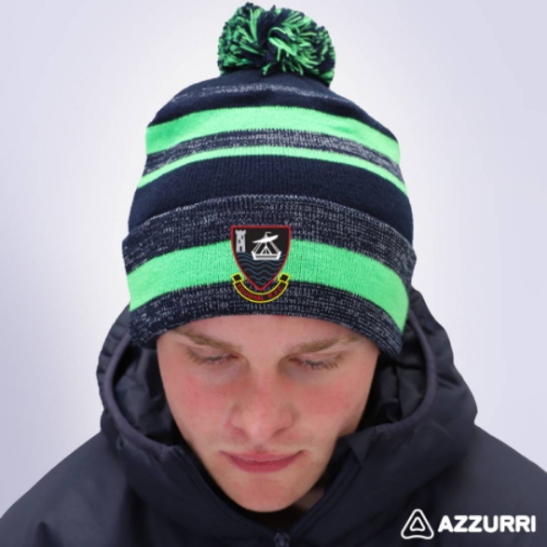 Picture of youghal rfc Bobble Hat Navy Melange-Neon Green-Navy
