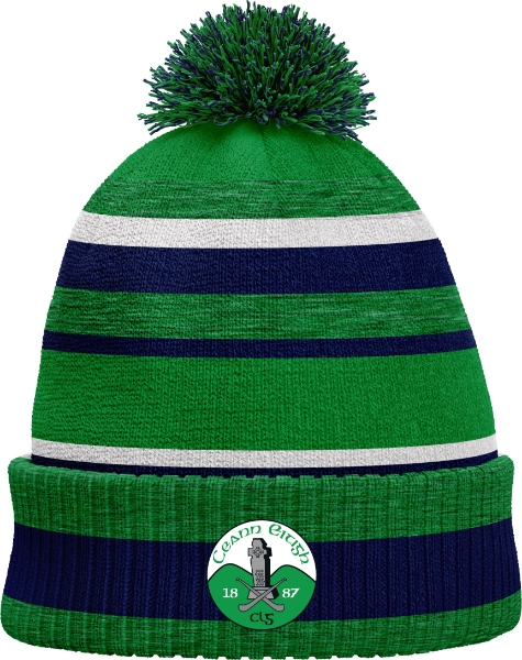 Picture of Kinnity Camogie Club Bobble Hat Emerald Melange-Navy-White