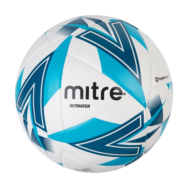 Picture of Mitre Ultimatch Ball White-Aqua-Blue