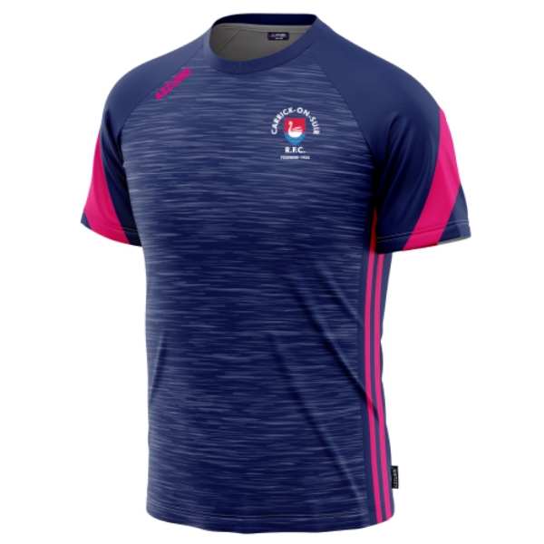 Picture of Carrick RFC Girls Apex T-Shirt Navy Melange-Navy-Pink
