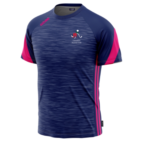 Picture of Clonakilty Hockey Club Apex T-Shirt Navy Melange-Navy-Pink