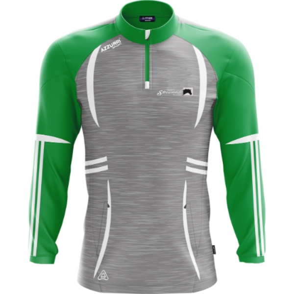 Picture of Streamside Stables Swilly Half-Zip Grey Melange-Emerald-White