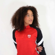 Picture of Arra Rovers Kids Apex Half Zip Red Melange-Black-White