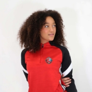 Picture of Valleymount Kids Apex Half Zip Red Melange-Black-White