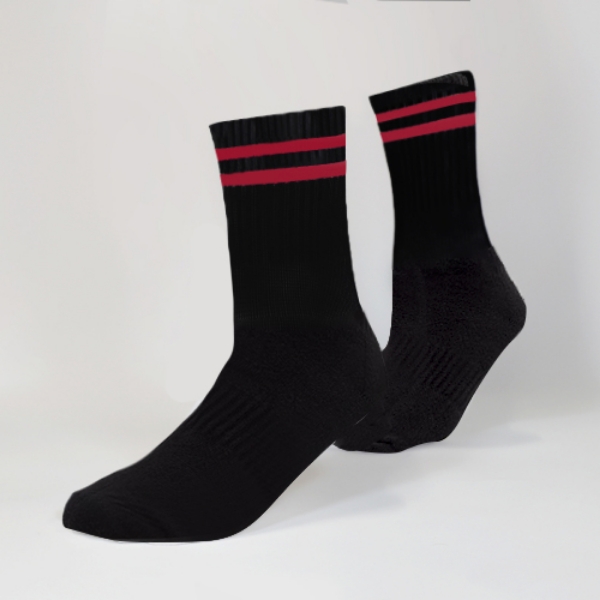 Picture of B-R Youth Half Sock Midi Black Red