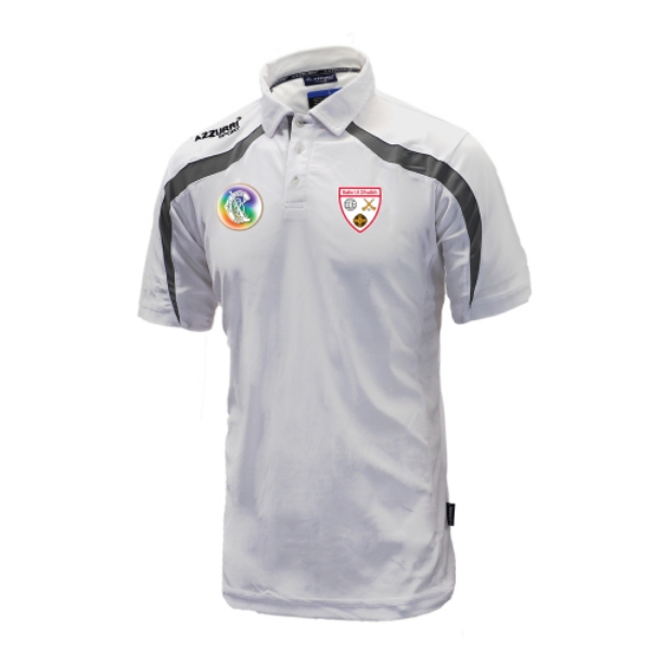Picture of Ballyduff Lower Camogie Brosna Polo Top White-Grey