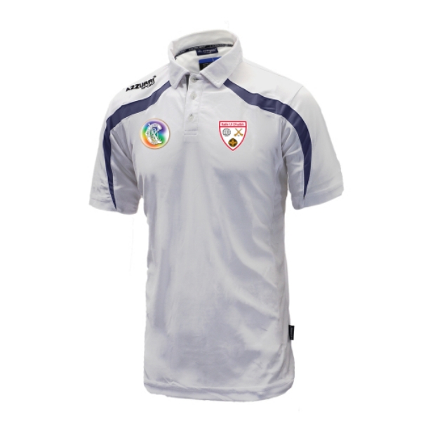 Picture of Ballyduff Lower Camogie Brosna Polo Top White-Navy