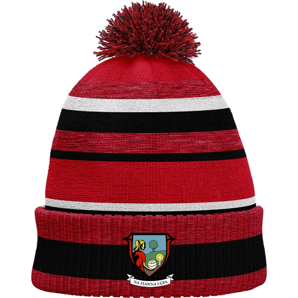 Picture of Na Fianna LGFA Bobble Hat Red Melange-Black-White