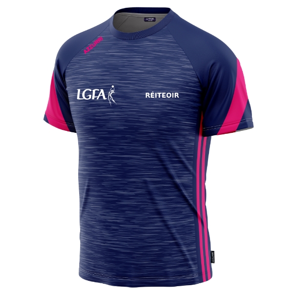 Picture of LGFA Referee Ladies Apex T-Shirt Navy Melange-Navy-Pink