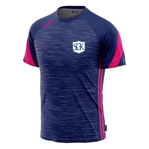 Picture of Seamount College Ladies Apex T-Shirt Navy Melange-Navy-Pink