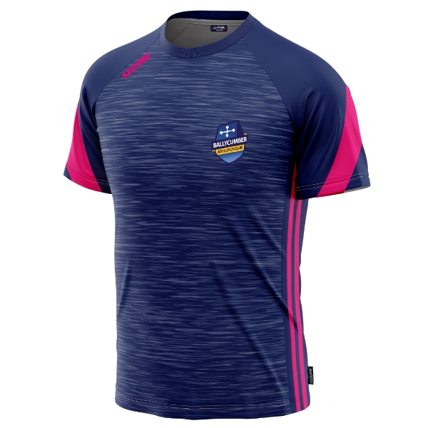 Picture of Ballycumber Athletics Club Ladies Apex T-Shirt Navy Melange-Navy-Pink