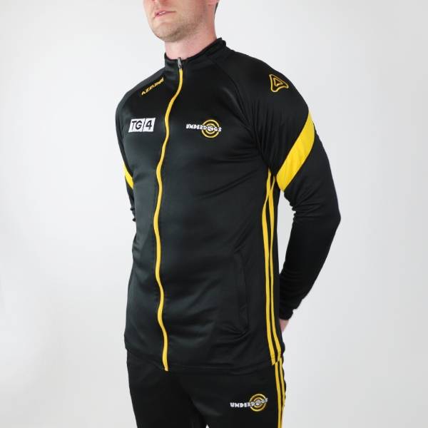 Picture of Underdogs Official Apex Full Zip Leisure Top Black-Black-Gold