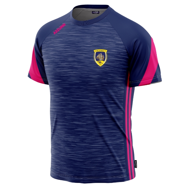 Picture of Duncannon FC Ladies Apex T-Shirt Navy Melange-Navy-Pink