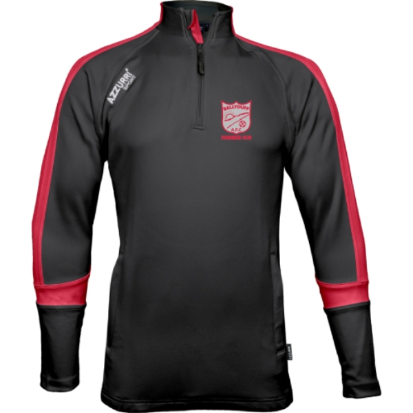 Picture of Ballyduff AFC Aughrim Half-Zip Black-Red-Red