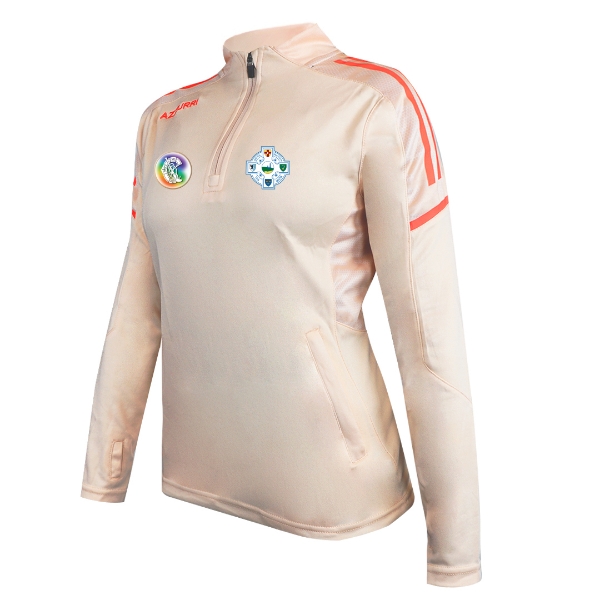 Picture of Tramore Camogie Ladies Oakland Half Zip Peach-White-Coral