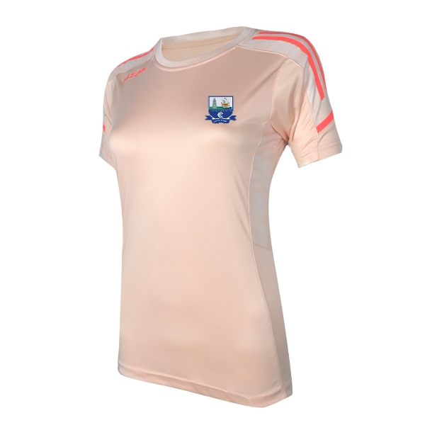 Picture of Waterford Camogie Ladies Oakland T Shirt Peach-White-Coral