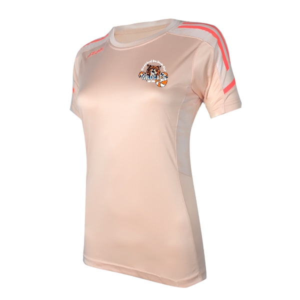 Picture of Waterford Wildcats Girls Oakland T Shirt Peach-White-Coral