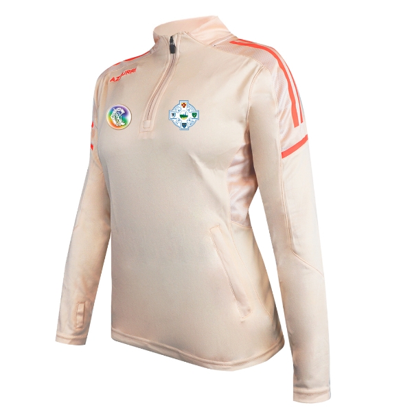 Picture of Tramore Camogie Girls Oakland Half Zip Peach-White-Coral