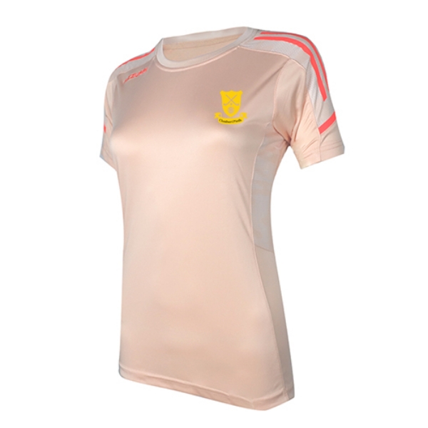 Picture of CLONTIBRET GAA LADIES OAKLAND T SHIRT Peach-White-Coral