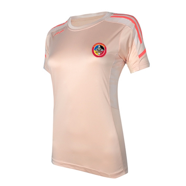 Picture of ST FINTANS GAELS LADIES OAKLAND T SHIRT Peach-White-Coral