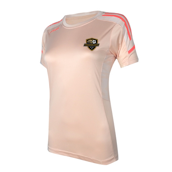 Picture of STROKESTOWN UNITED FC LADIES OAKLAND T SHIRT Peach-White-Coral
