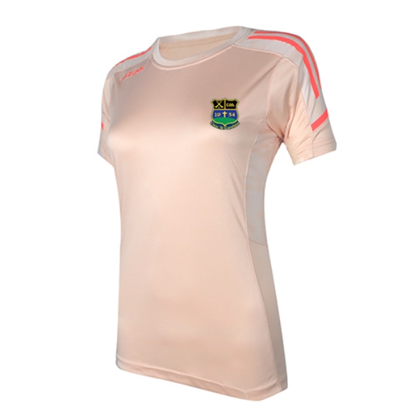 Picture of KNOCKSHEGOWNA GAA LADIES OAKLAND T SHIRT Peach-White-Coral