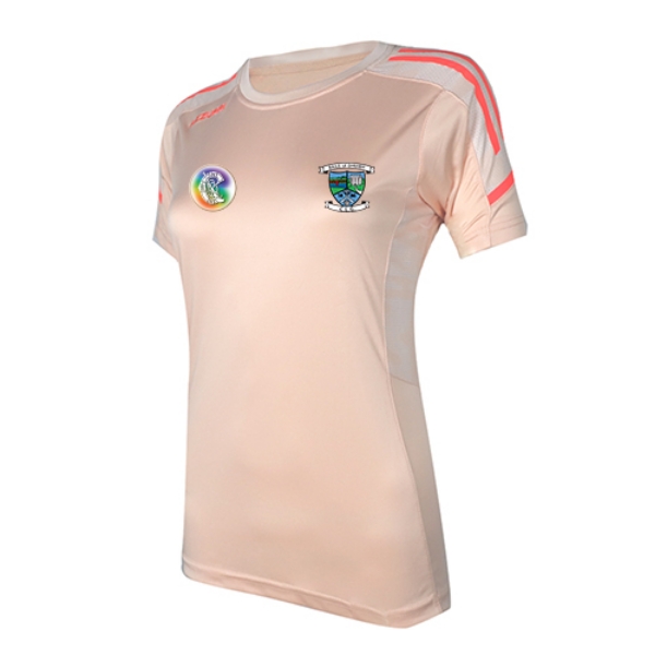 Picture of BALLYDUFF UPPER CAMOGIE LADIES OAKLAND T SHIRT Peach-White-Coral