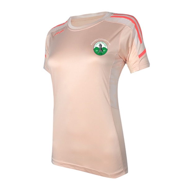 Picture of KINNITTY CAMOGIE CLUB GIRLS OAKLAND T-SHIRT Peach-White-Coral