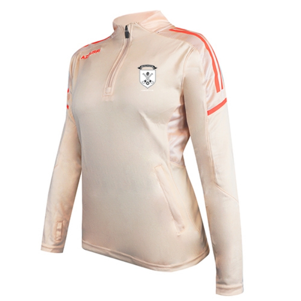 Picture of BLACKS & WHITES CAMOGIE CLUB GIRLS OAKLAND HALF ZIP Peach-White-Coral