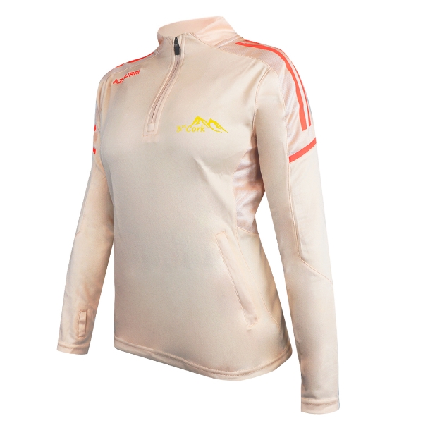 Picture of ST.PATRICKS SCOUT GIRLS OAKLAND HALF ZIP Peach-White-Coral