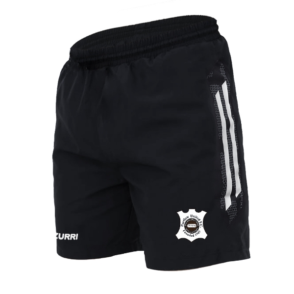 Picture of PORTLAW UNITED FC OAKLAND LEISURE SHORTS Black-White-White