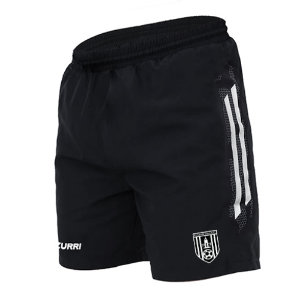 Picture of DUNMORE TOWN AFC OAKLAND LEISURE SHORTS Black-White-White