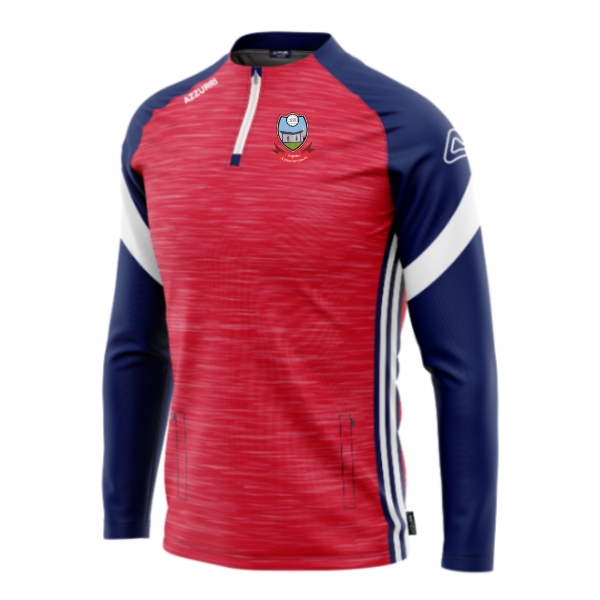 Picture of Annaghminnon Rovers Apex Half Zip Red Melange-Navy-White