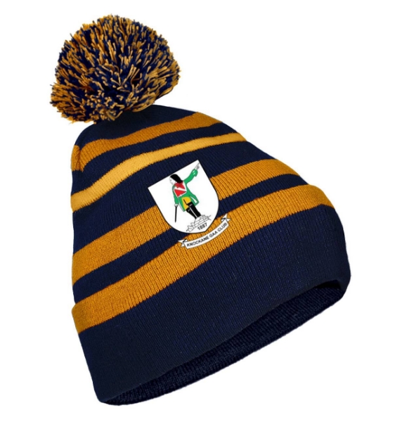 Picture of Knockane classic bobble hat Navy-Gold