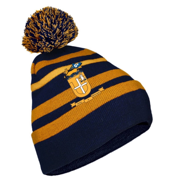 Picture of glenamaddy Classic Bobble Hat Navy-Gold