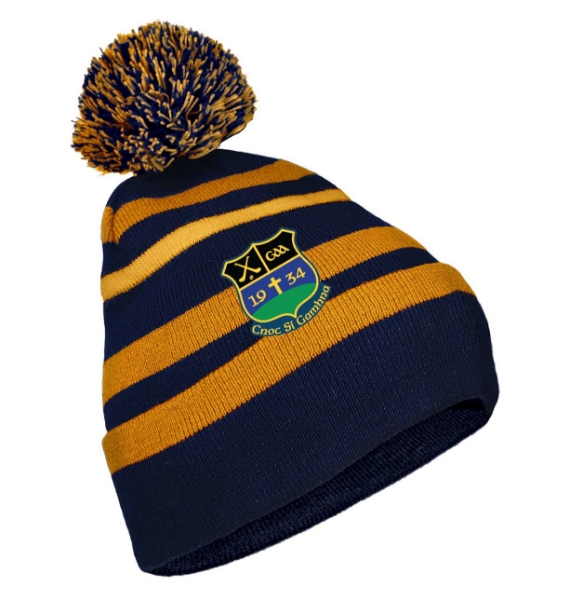 Picture of knockshegowna Bobble Hat Navy-Gold