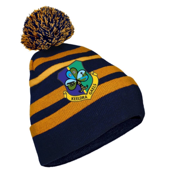 Picture of keeldra gaels Classic Bobble Hat Navy-Gold