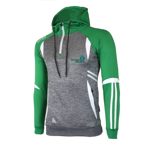 Picture of Diving Ireland Swilly Kids Hoodie Grey Melange-Emerald-White