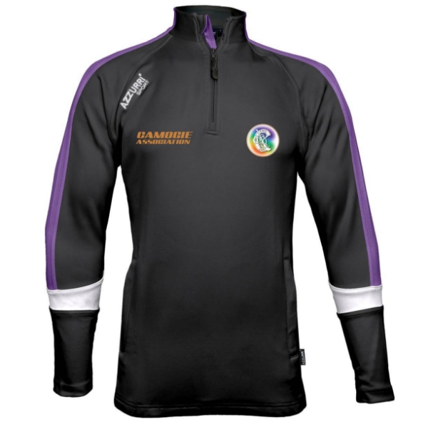 Picture of Camogie Assocation Alt Aughrim Half Zip Black-Orchid-White