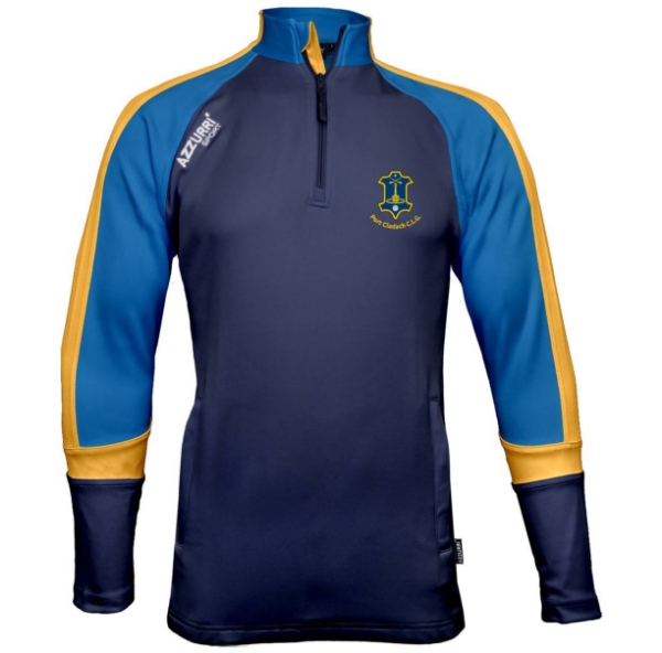 Picture of portlaw camogie Bandon Kids Half Zip Navy-Royal-Gold
