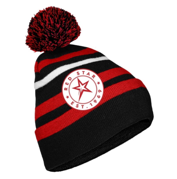 Picture of RED STAR Classic Bobble Hat Black-Red-White
