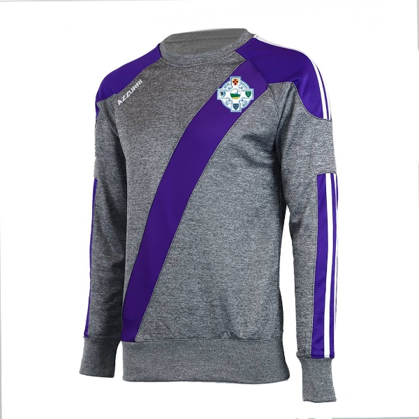 Picture of Tramore Camogie Alt 2 Brooklyn Crew Neck grey melange-purple-white