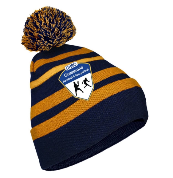 Picture of gusserane Classic Bobble Hat Navy-Gold