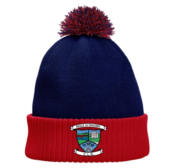 Picture of BALLYDUFF UPPER CAMOGIE BH075 Bobble Hat Navy-Red