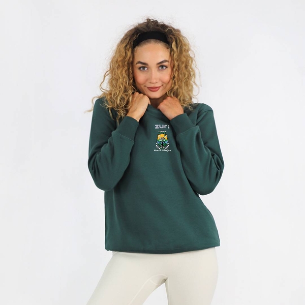 Picture of macroom ladies central crew neck Olive Green