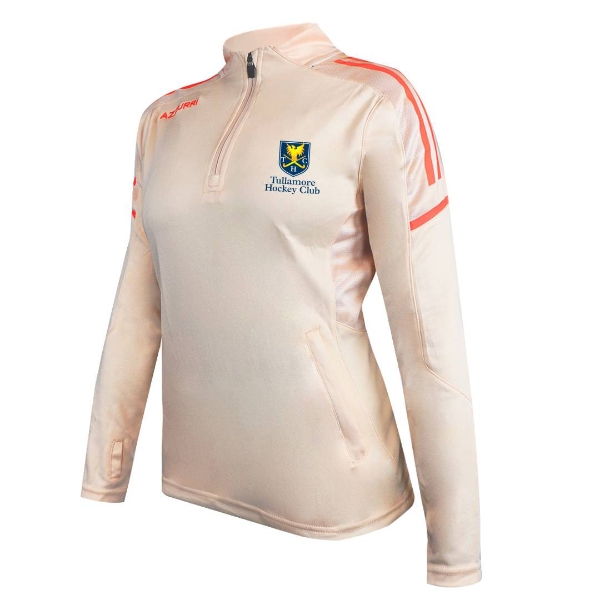 Picture of Tullamore Hockey Ladies Oakland Half Zip Peach-White-Coral